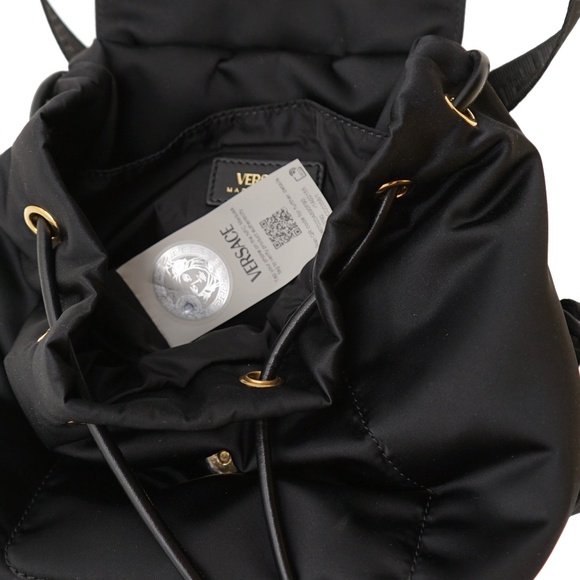 Versace Medusa Mini Backpack Black Nylon New - Picture 7 of 7